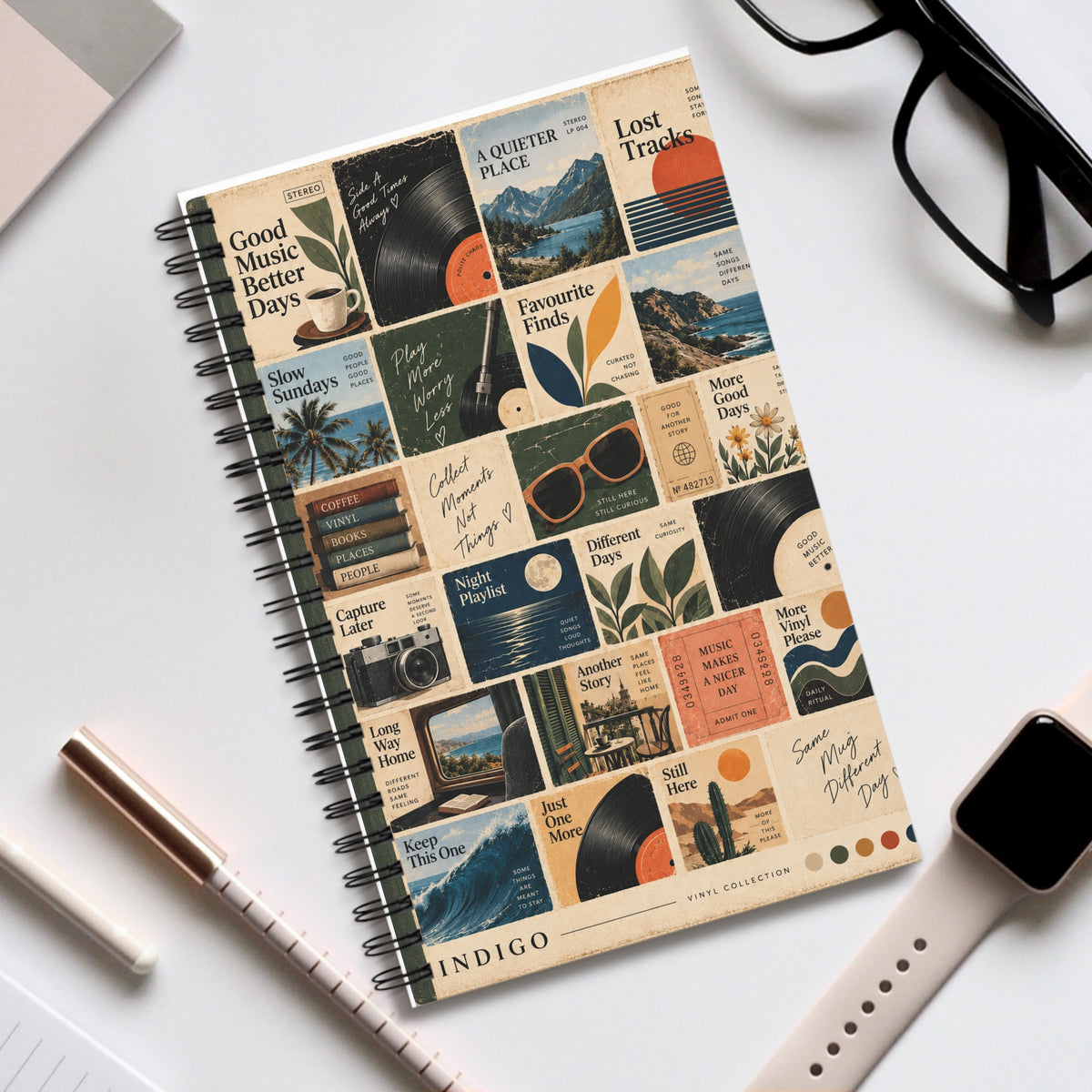 Indigo Notebook | Side B | Vinyl Collection